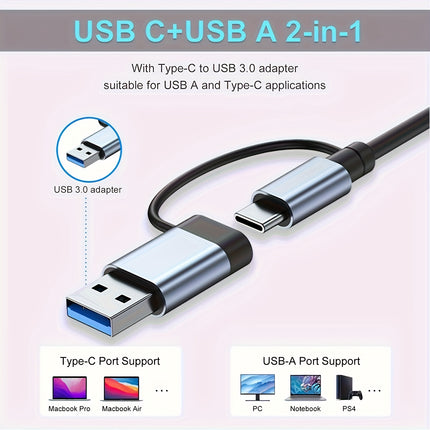 8-in-1 USB Hub with Audio Jack – Multi-Port USB-Powered Adapter for Tablets | Expand Connectivity Easily