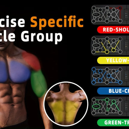11pcs Push Up Board Set with Resistance Band – Portable, Foldable Home Gym Push Up Bars for Strength Training