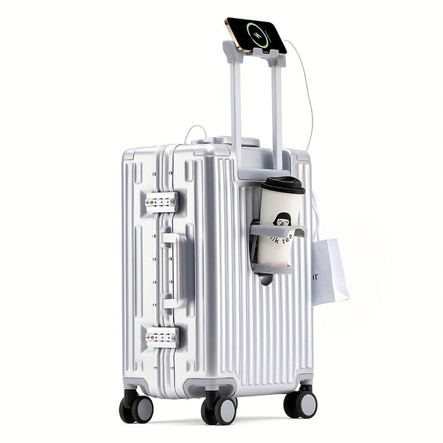 Versatile Business Laptop Trolley Suitcase – 20" Hard Shell Luggage with TSA Lock, Spinner Wheels & USB Port – Perfect for Business Trips & Travel