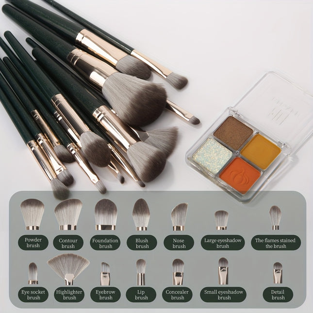 14-Piece Palm Brush Set – Soft Nylon Bristles & ABS Handle | Alcohol-Free, Gentle for All Skin Types | Face & Skincare Tool Kit