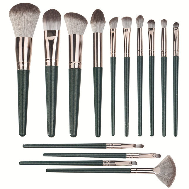 14-Piece Palm Brush Set – Soft Nylon Bristles & ABS Handle | Alcohol-Free, Gentle for All Skin Types | Face & Skincare Tool Kit