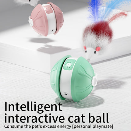 Dual-Mode USB Rechargeable Laser Cat Toy with Teething Ball – Interactive Smart Pet Trainer for All Breeds