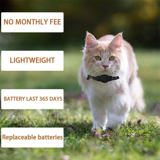 Pet Cat Positioning Collar Set | GPS Smart Tracker with Silicone Case | iOS Only | Live Tracking | Anti-Lost Collar