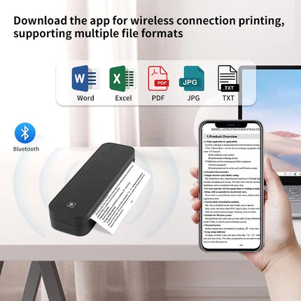 Inkless Portable A4 Thermal Printer – Bluetooth Wireless Mobile Printing Machine for PDF, Word, Excel | EasyPrint App Compatible | Office, Home, School (Pack of 2)