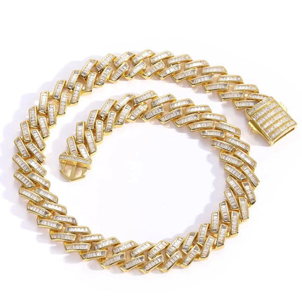 Get Bold Geometric Hip Hop Link Chain Necklace – 18K Gold, Rhodium, & Gold Plated Unisex Jewelry at One Spark
