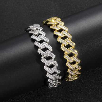 Get Bold Geometric Hip Hop Link Chain Necklace – 18K Gold, Rhodium, & Gold Plated Unisex Jewelry at One Spark