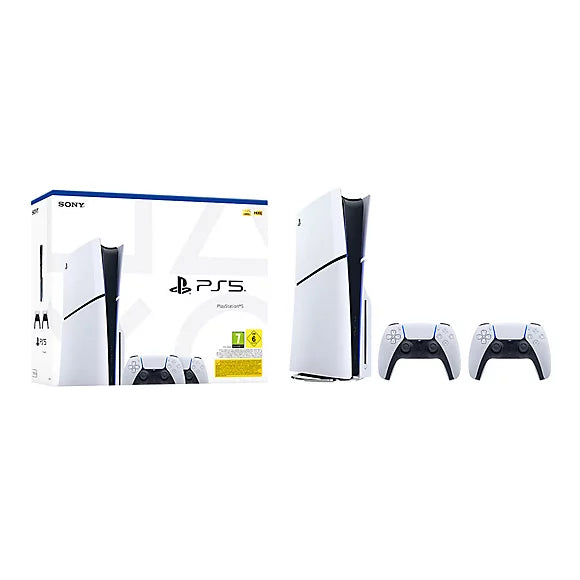 PlayStation®5 Slim Console Bundle with DualSense™ Wireless Controller Two-Pack – 1TB SSD, 4K Gaming, Ray Tracing & Haptic Feedback