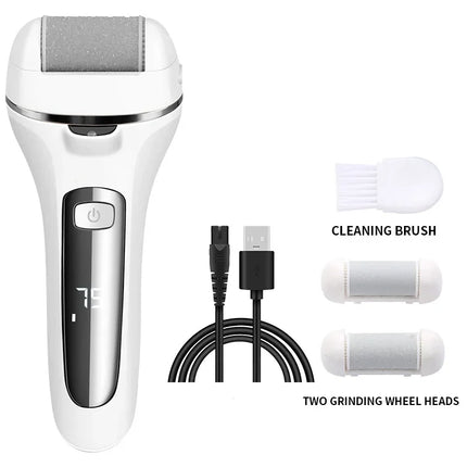 Electric Callus Remover Professional Foot File Grinder – Rechargeable Pedicure Machine with 3 Quartz Head