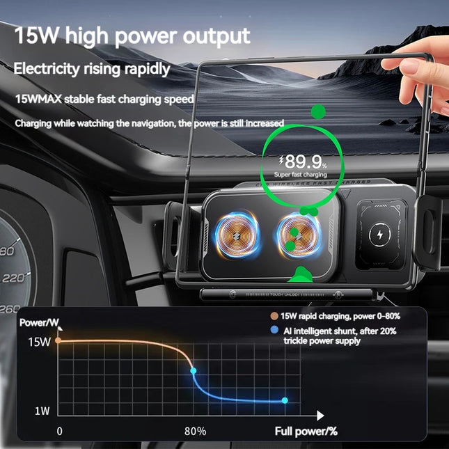 15W Universal Car Wireless Charger Holder – Fast Charging Phone Mount with 360° Rotation
