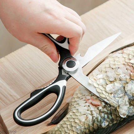Multifunctional Stainless Steel Kitchen Scissors – Durable, Reusable Cutting Tool for Vegetables, Meat, Fish & More