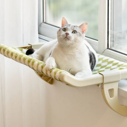 Mewoofun Cat Window Hammock | One-Step Clamp-On Cat Perch with Removable Plush Cover | No Suction Cups Needed | Holds up to 30kg!