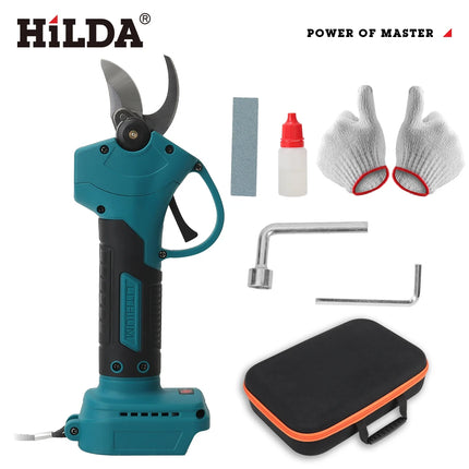 HILDA Brushless Electric Pruning Shears – Cordless Fruit Tree Branch Scissors | Fits Makita 18V Battery