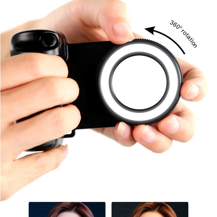 2025 MagSafe Bluetooth Shutter Phone Holder – Camera Handle Grip & Selfie Stabilizer with Fill Light