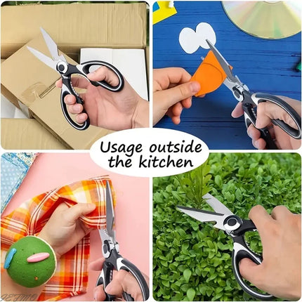 Multifunctional Stainless Steel Kitchen Scissors – Durable, Reusable Cutting Tool for Vegetables, Meat, Fish & More