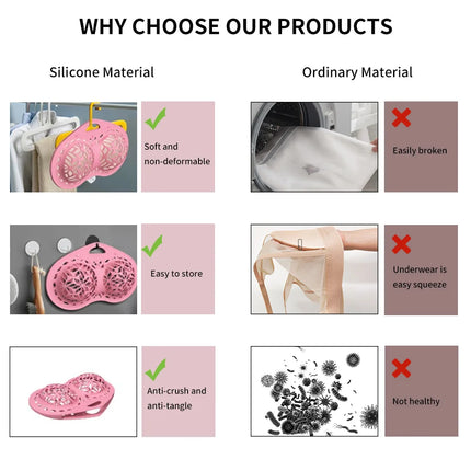 Silicone Bra Washing Bag – Anti-Deformation Lingerie Laundry Bag, Reusable Bra Protector for Washing Machine & Dryer