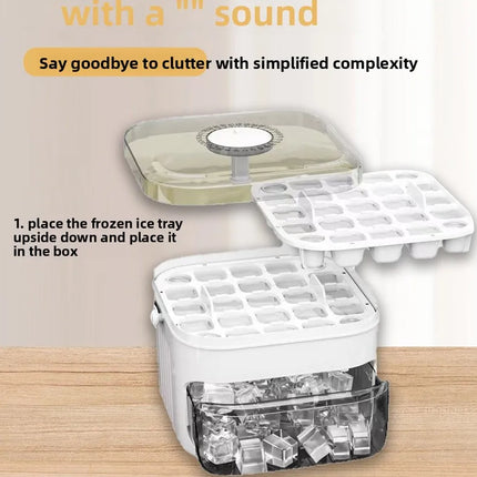 50-Cube Ice Maker with Easy-Press Lid – Large Capacity, Reusable Food-Grade Ice Cube Mold