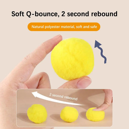Interactive Cat Toy Ball Launcher – Silent Plush Balls, Pet Kitten Training Toy, Creative Shooting Gun for Fun Play
