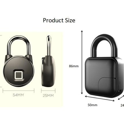 TUYA Smart Fingerprint Padlock IP65 Waterproof Zinc Alloy – Bluetooth-Enabled Keyless Lock for Travel Bags, Cabinets, Garden Doors & More