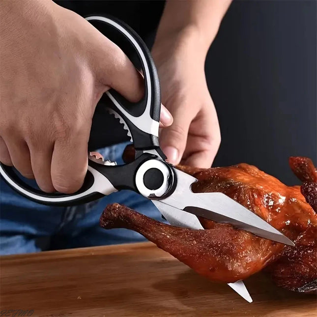 Multifunctional Stainless Steel Kitchen Scissors – Durable, Reusable Cutting Tool for Vegetables, Meat, Fish & More