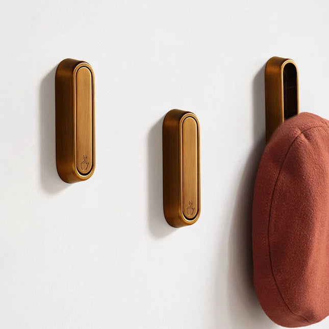 Matte Black Hidden Towel & Robe Hook | Nail-Free Adhesive Mount | Modern Zinc Alloy for Bathroom, Kitchen, Entryway