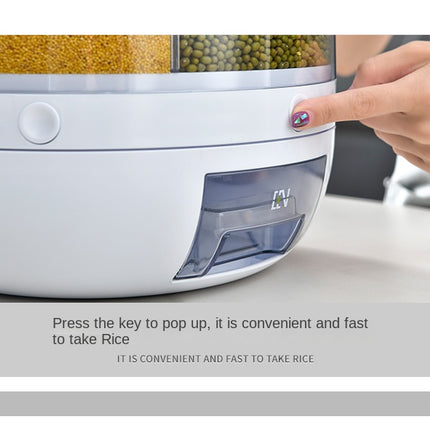 360° Rotating Rice Dispenser – Sealed Cereal & Grain Storage Container – Moisture-Proof Kitchen Food Organizer