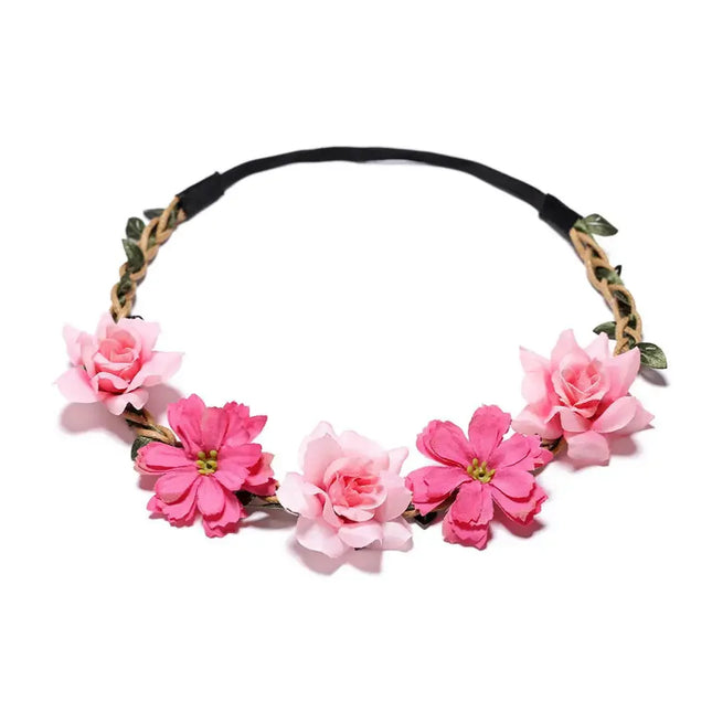 Bride Flower Crown Hairband – Floral Wedding Headband Garland for Women, Party, Cosplay & Festivals