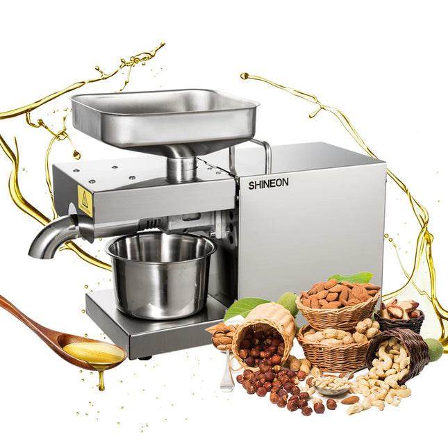 1500W Automatic Cold Press Oil Machine – Stainless Steel Oil Extractor for Sunflower Seeds, Olives, Nuts & More
