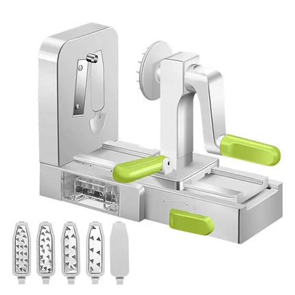 5 Blades Vegetable Spiralizer Zucchini Noodle Maker – Best Veggie Spiral Slicer, Curly Fry Chopper, and Pasta Spaghetti Maker