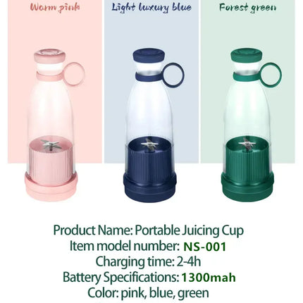 Electric Juicer Cup 6 Blades Blender Milkshake Machine USB Portable Fruit Milk Mixing Tool Mini Fresh Juice Blender