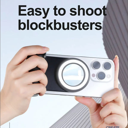 2025 MagSafe Bluetooth Shutter Phone Holder – Camera Handle Grip & Selfie Stabilizer with Fill Light