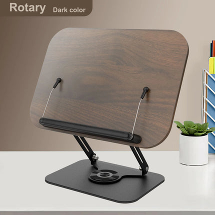 Adjustable Acrylic Book Stand with 360° Rotating Base – Foldable Desktop Reading Holder with Elastic Page Clips & Height Adjustment