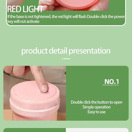 Electric Juicer Cup 6 Blades Blender Milkshake Machine USB Portable Fruit Milk Mixing Tool Mini Fresh Juice Blender