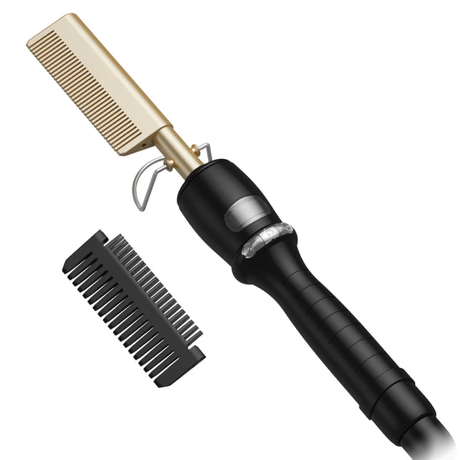 3-in-1 Ceramic Heating Comb Hair Straightener – Adjustable 320°F-410°F Fast Heating Styling Tool for Smooth & Shiny Hair