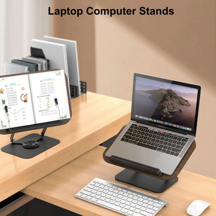 Adjustable Acrylic Book Stand with 360° Rotating Base – Foldable Desktop Reading Holder with Elastic Page Clips & Height Adjustment