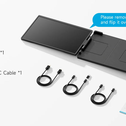Dopesplay 14.1" Triple Laptop Screen Extender – Dual 1200P FHD IPS Portable Monitors | 360° Rotation, Foldable Design | Compatible with Windows, Mac, Chrome, Android (14–17.3” Laptops)