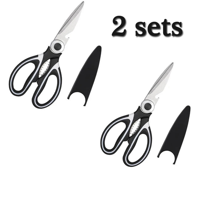 Multifunctional Stainless Steel Kitchen Scissors – Durable, Reusable Cutting Tool for Vegetables, Meat, Fish & More