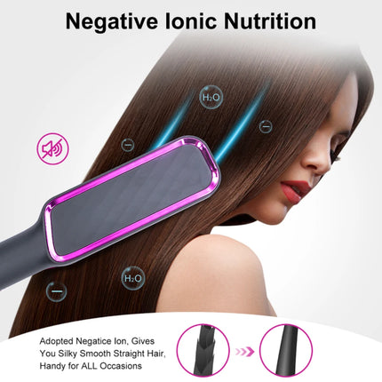 Electric Hot Comb Hair Straightener Brush – Negative Ion Anti-Scalding Styling Tool with LED Display | Multifunctional Straightening Comb for Dry & Wet Hair