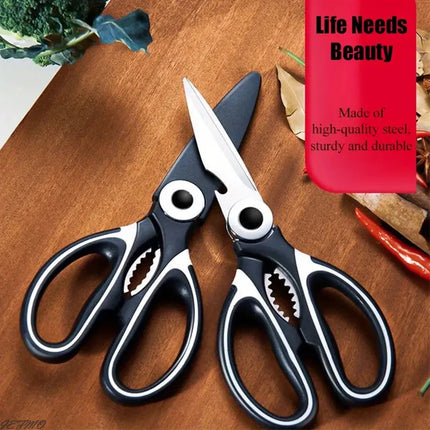 Multifunctional Stainless Steel Kitchen Scissors – Durable, Reusable Cutting Tool for Vegetables, Meat, Fish & More