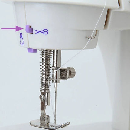 Household Mini Sewing Machine 202 – Portable Handheld Stitch Tool with Light, Cutter & Foot Pedal