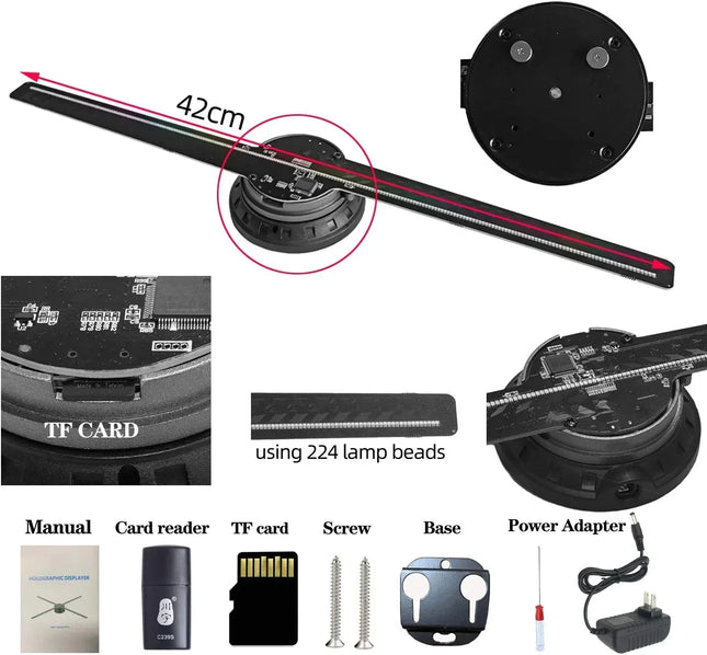42CM 3D Hologram Fan Projector – High-Definition Holographic Display for Advertising & Events