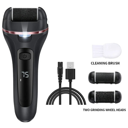 Electric Callus Remover Professional Foot File Grinder – Rechargeable Pedicure Machine with 3 Quartz Head