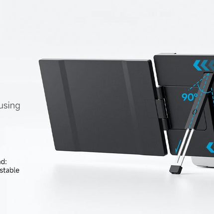 Dopesplay 14.1" Triple Laptop Screen Extender – Dual 1200P FHD IPS Portable Monitors | 360° Rotation, Foldable Design | Compatible with Windows, Mac, Chrome, Android (14–17.3” Laptops)
