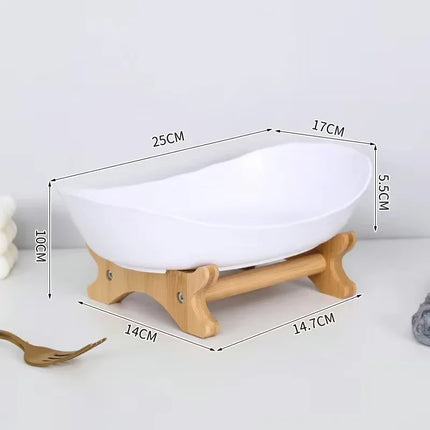 1/2/3 Tier Fruit Plate – Light Luxury Plastic Snack & Candy Dish with Wooden Handle for Home, Kitchen, Living Room