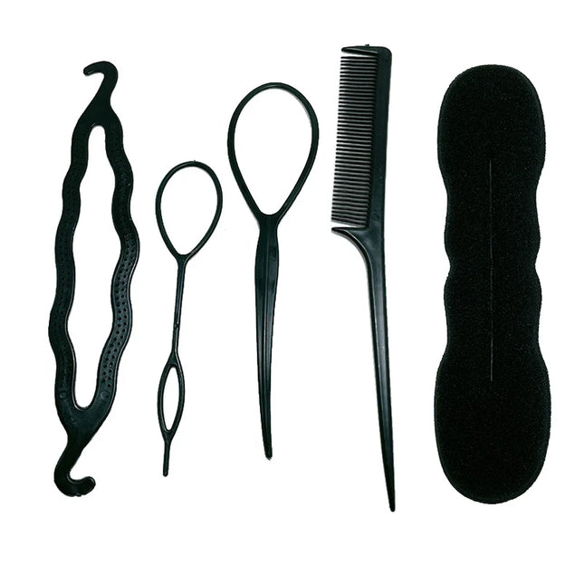 1-65Pcs Multi-Style Magic Hair Donut Bun Maker & Styling Tool Set – Braid, Twist & Clip with Ease!