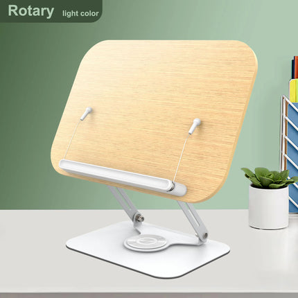 Adjustable Acrylic Book Stand with 360° Rotating Base – Foldable Desktop Reading Holder with Elastic Page Clips & Height Adjustment