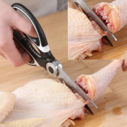 Multifunctional Stainless Steel Kitchen Scissors – Durable, Reusable Cutting Tool for Vegetables, Meat, Fish & More