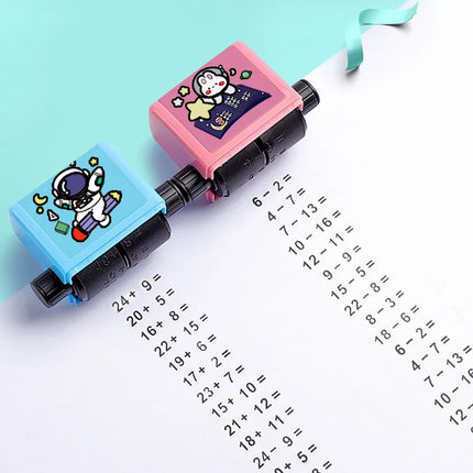 Math Practice Number Rolling Stamp – Addition & Subtraction Roller Within 100 | Quick Question Generator for Pupils | Digital Roller Type