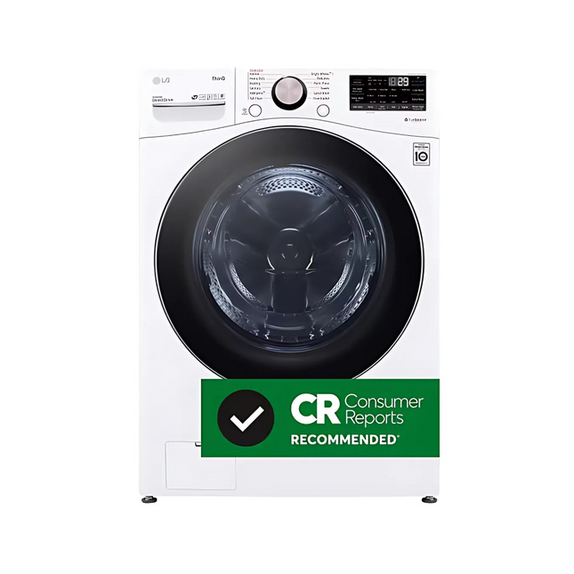 LG 4.5 cu. ft. Ultra Large Capacity Front Load Washer – TurboWash 360°, AI Smart, Allergiene® Cycle, White