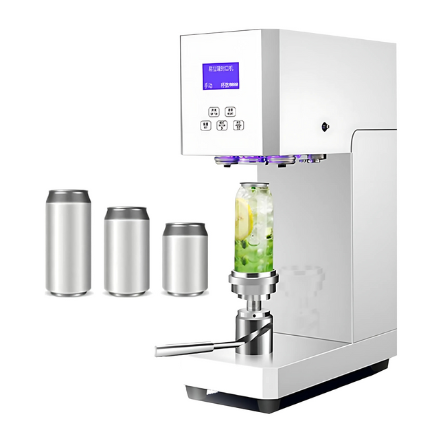 Smart Semi-Automatic Can Sealing Machine for Beer Cans – Adjustable Height, Stainless Steel, 5.5cm Gauge, Commercial & Home Use (White)