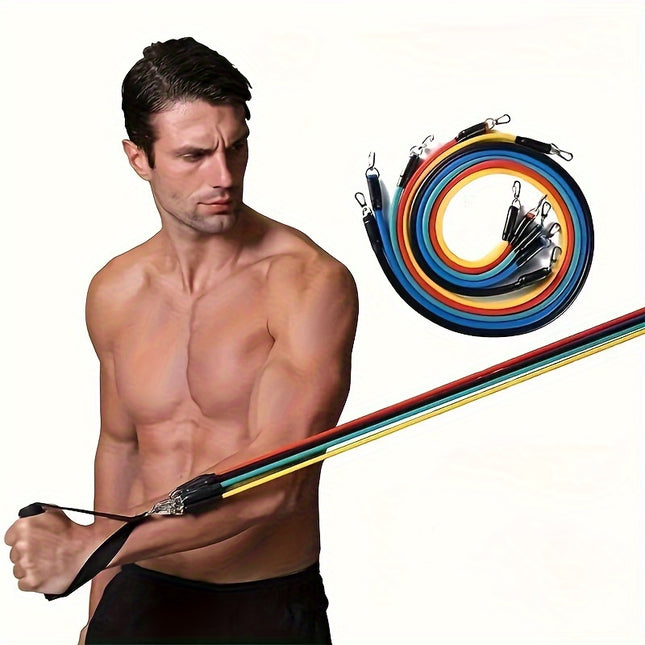 11-Piece Resistance Band Set – Multi-Functional Upper Body Fitness Kit, Stackable Strength Levels
